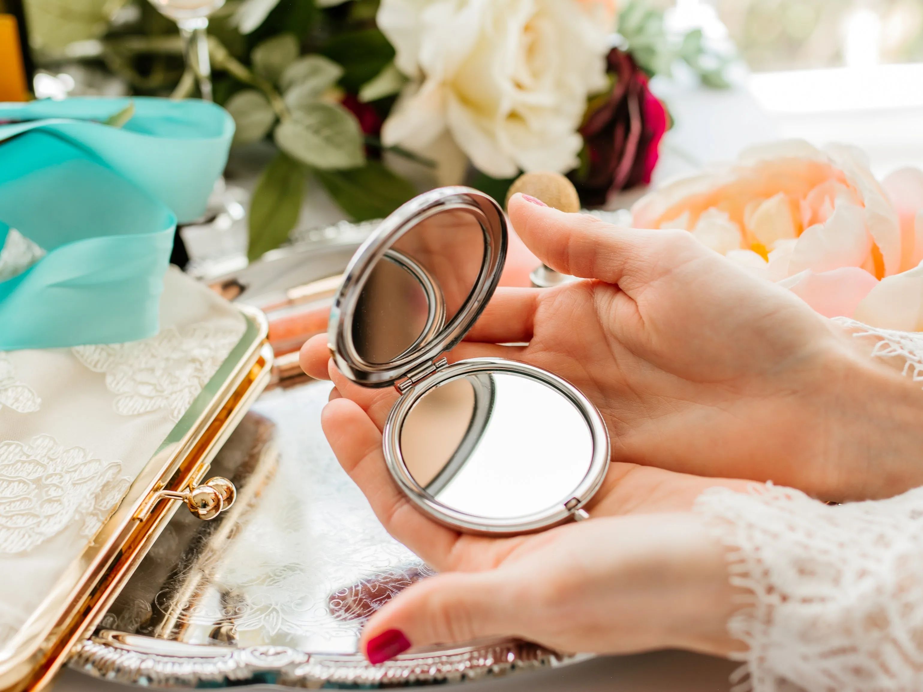 Grandmother and Granddaughter Compact Mirror