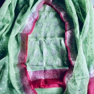 Green Banarasi Khaddi Salwar Suit