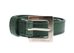 Green leather belt