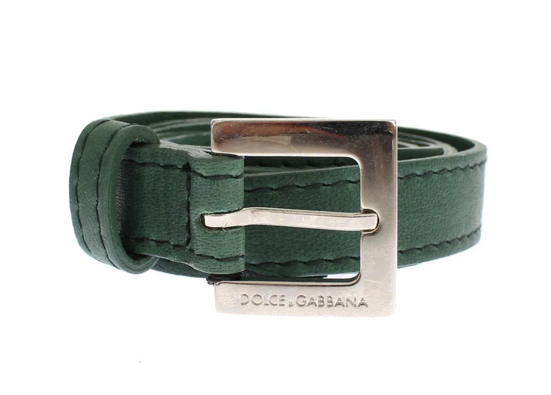 Green leather belt