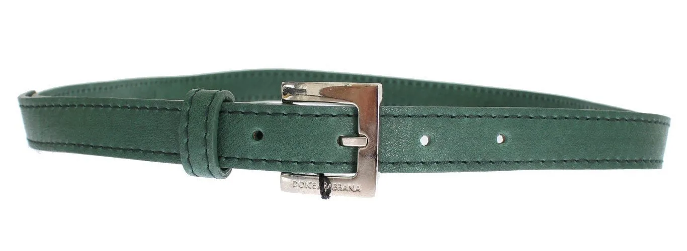 Green leather belt