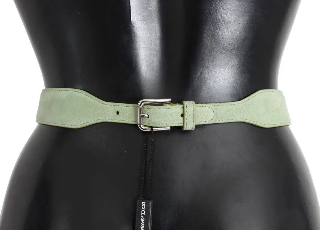 Green Leather Swarovski Crystal Waist Belt