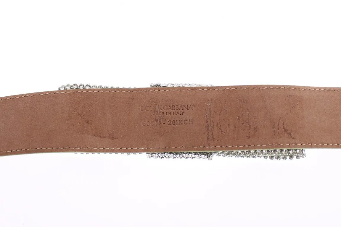 Green Leather Swarovski Crystal Waist Belt