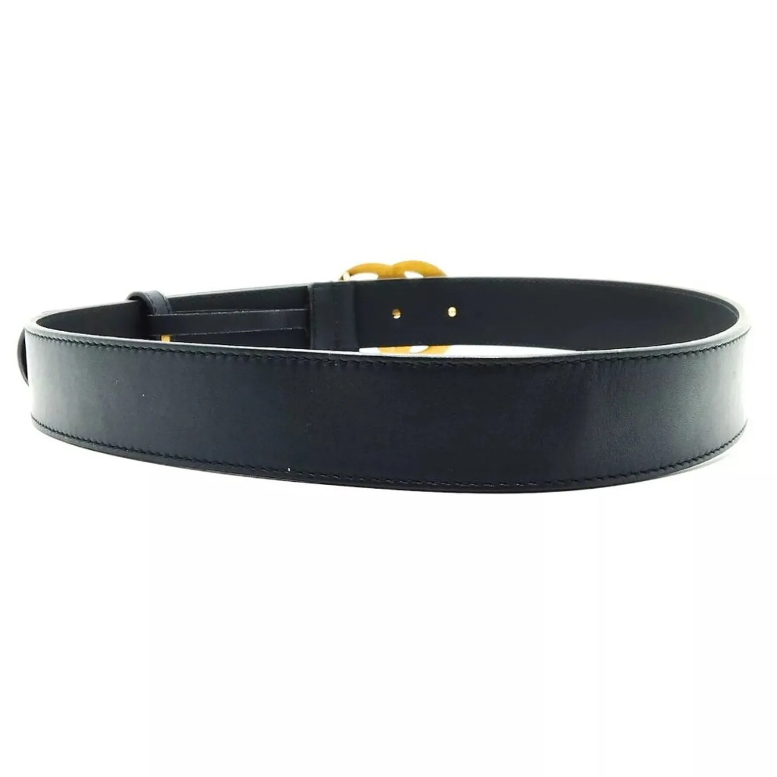Gucci Belt Black Gold Leather