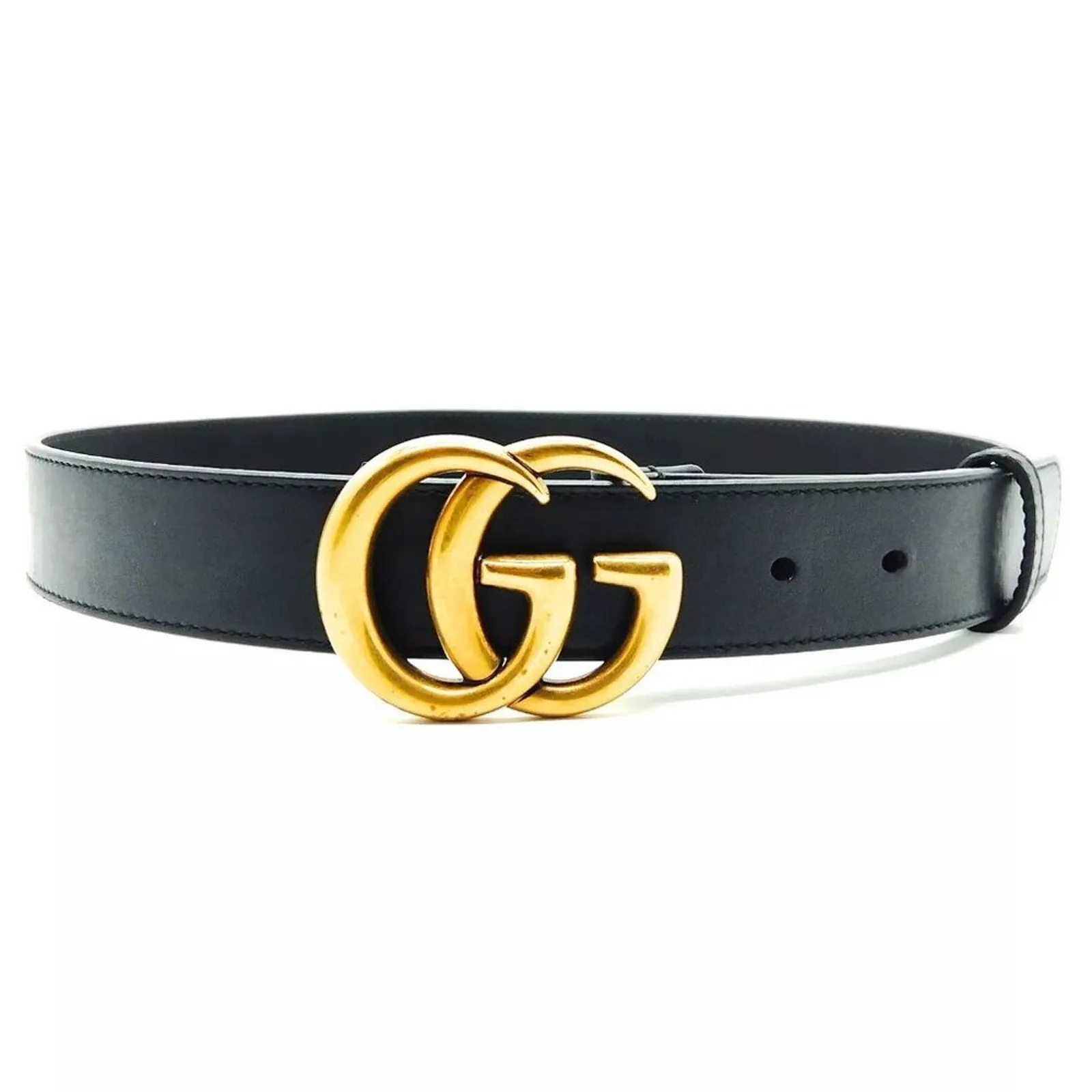 Gucci Belt Black Gold Leather