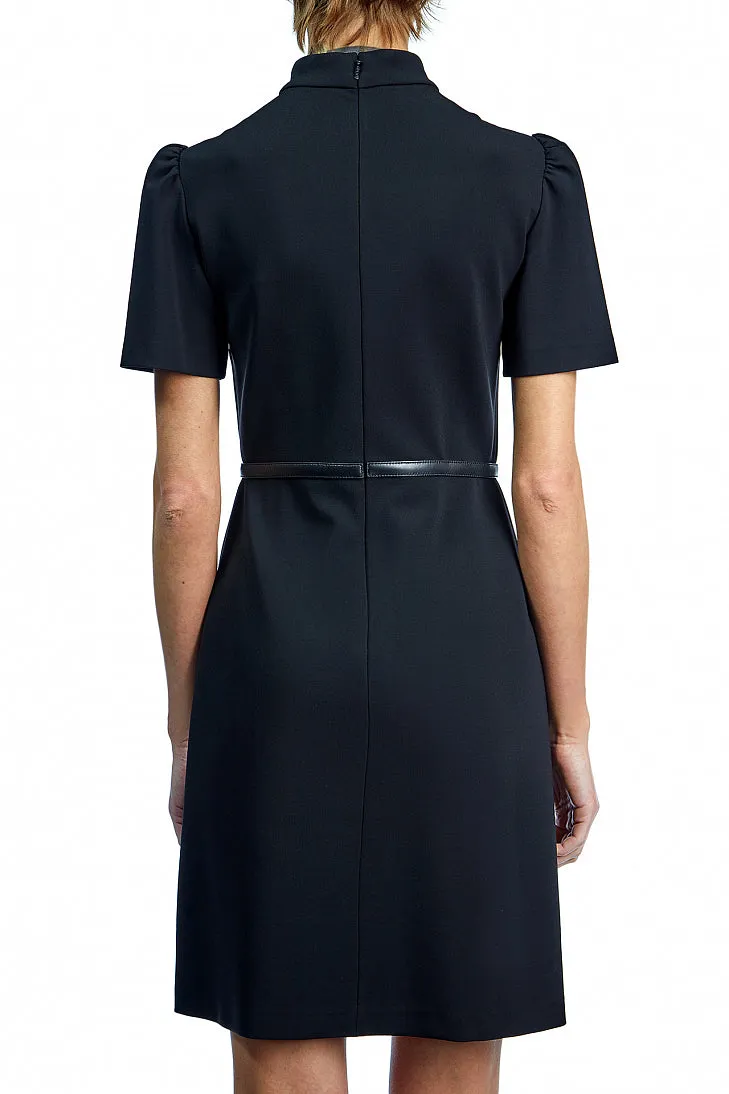 Gucci Black Viscose Dress with Horsebit Belt