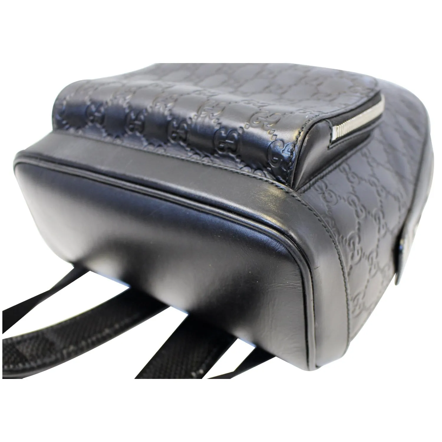 GUCCI Signature Leather Backpack Bag Black