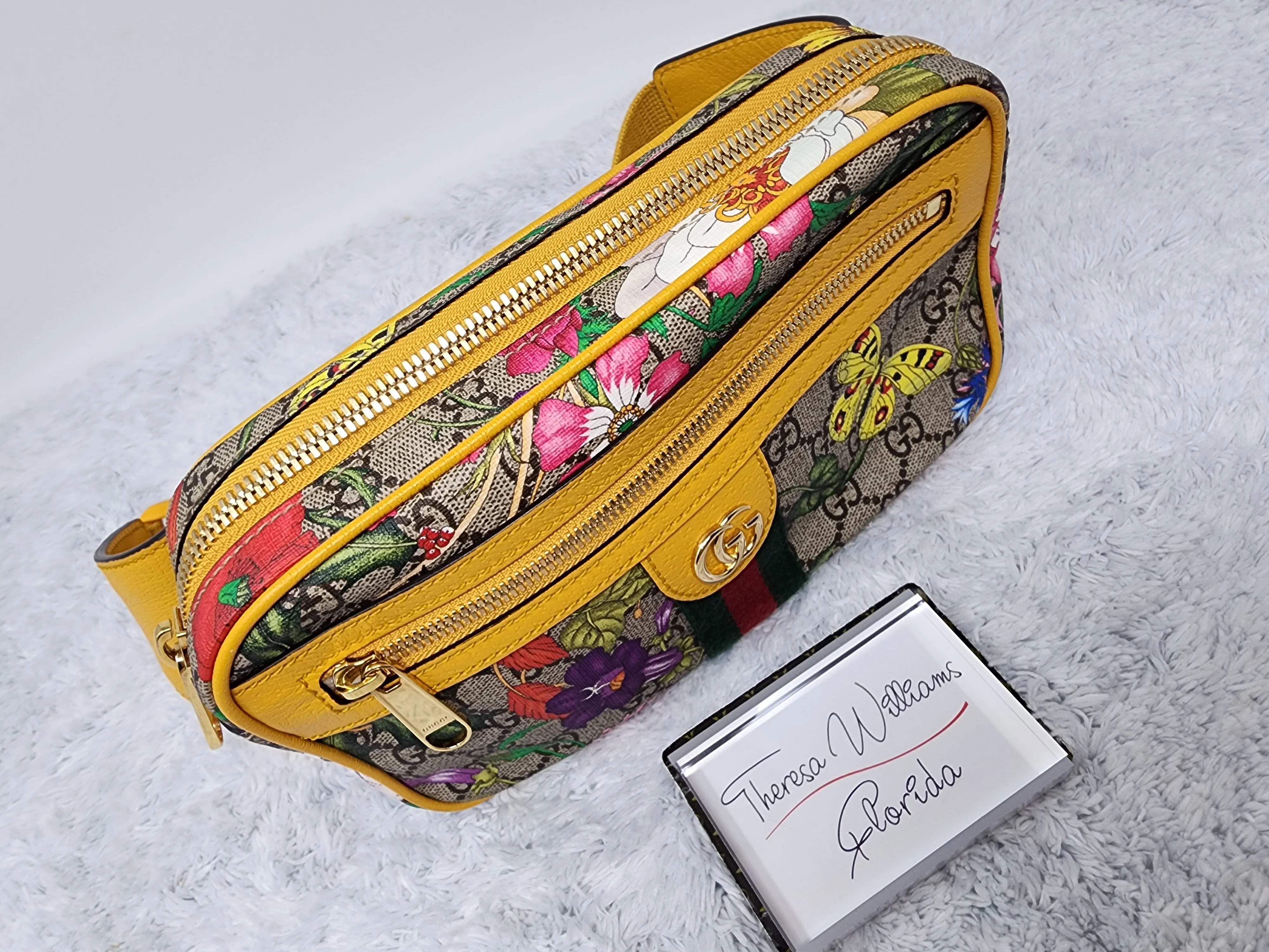 GUCCI SUPREME FLORA OPHIDIA BELT BUM BAG