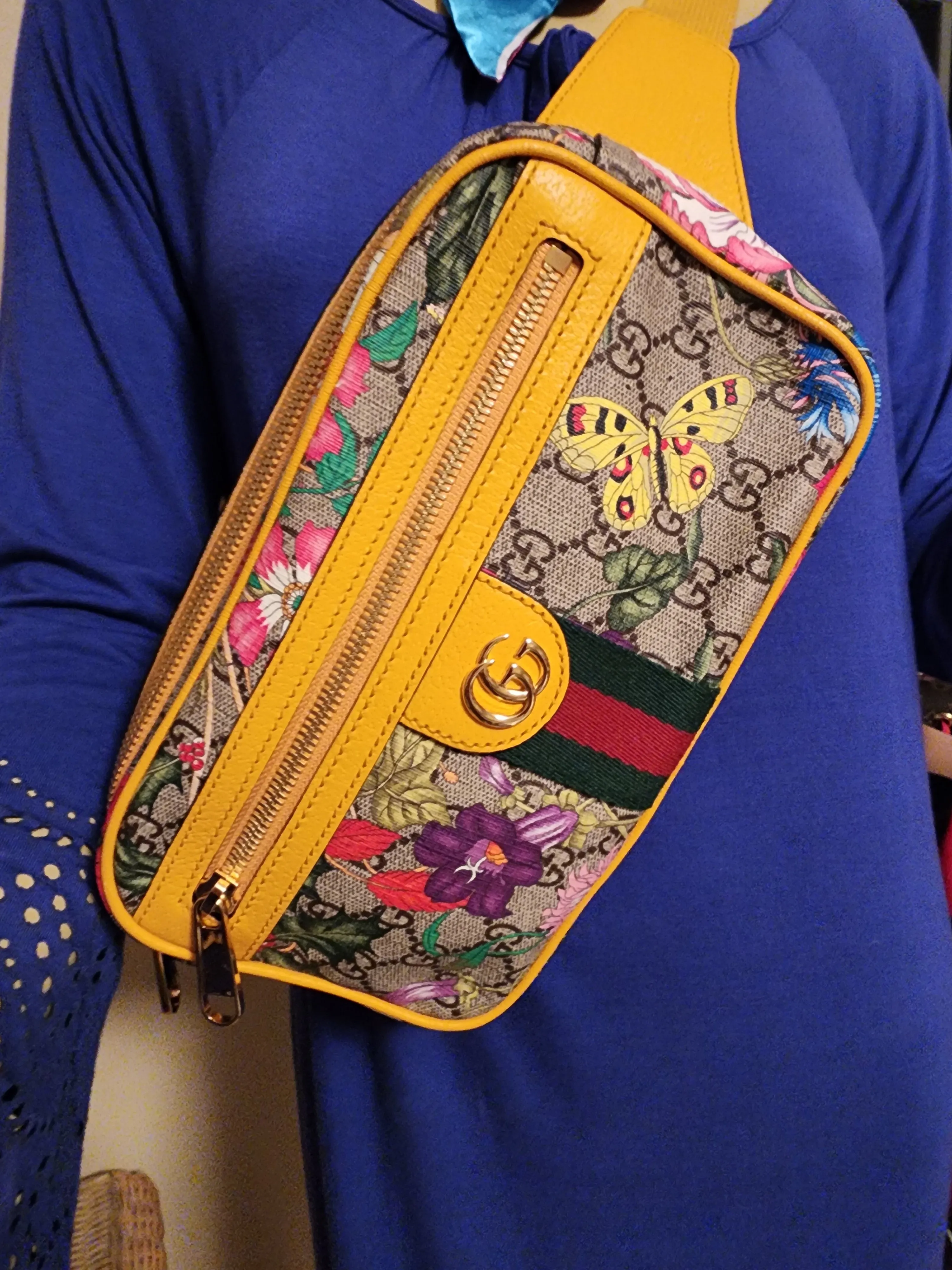 GUCCI SUPREME FLORA OPHIDIA BELT BUM BAG