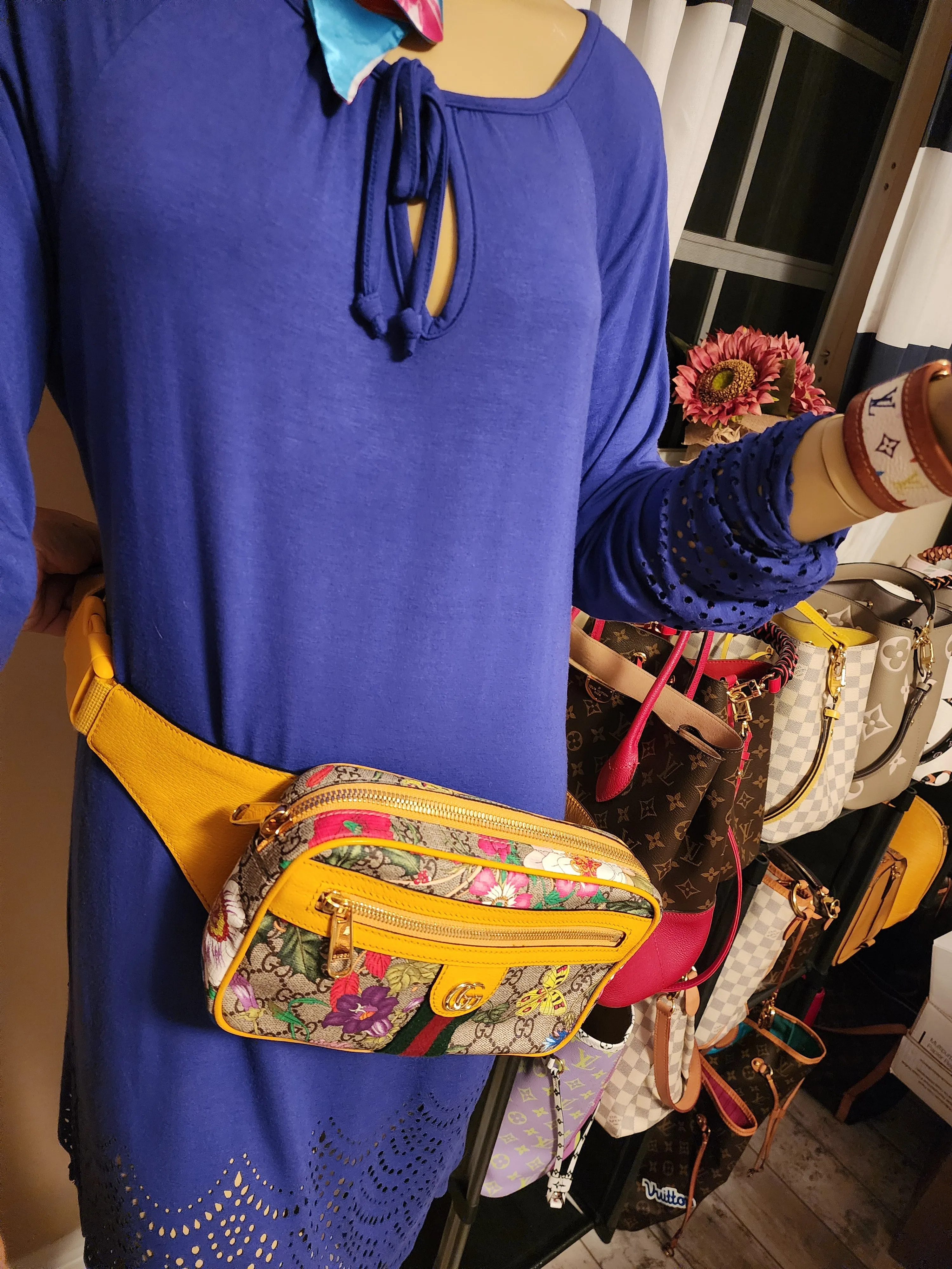 GUCCI SUPREME FLORA OPHIDIA BELT BUM BAG