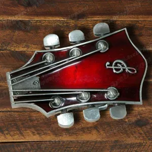 Guitar Belt Buckle Red / Guitar Headstock Belt Buckle
