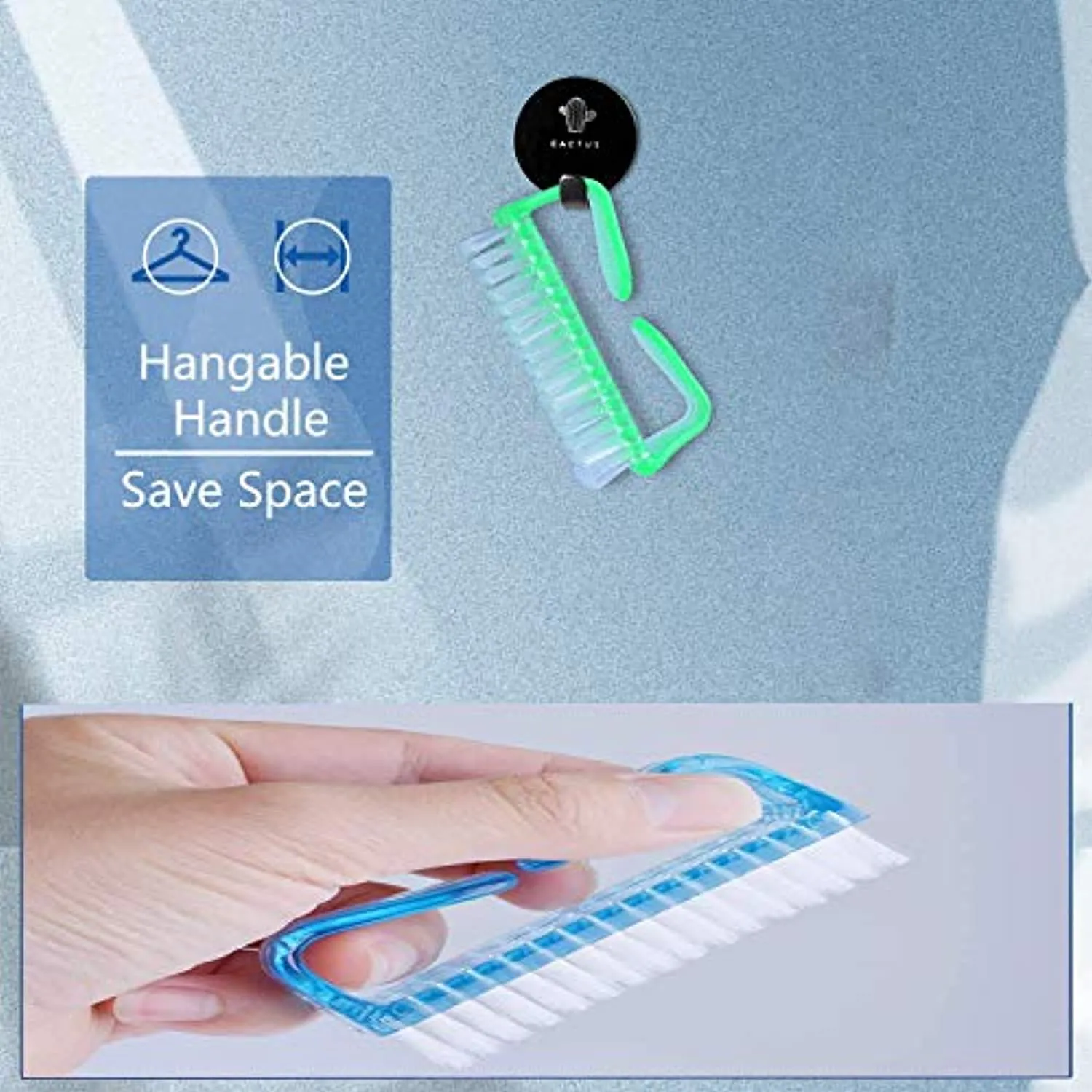 Handle Grip Nail Brush Fingernail Scrub Cleaning Brushes Fingernail Scrub Cleaning Brushes for Toes and Nails Cleaner Pedicure Brushes for Toes and Nails 4 Pack