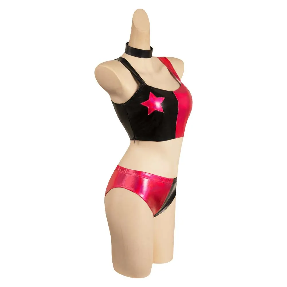 Harley Quinn Original Design Pink Outfits Cosplay Costume Halloween Carnival Suit
