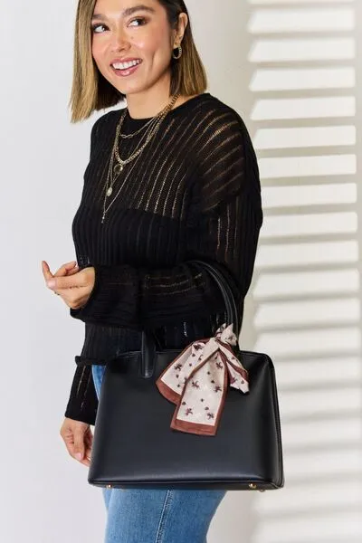 Hazel Blues® |  David Jones PU Leather Handbag