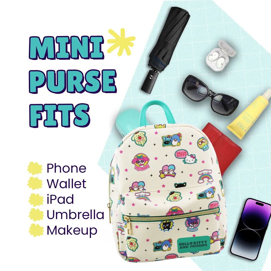 Hello Kitty and Friends Mini PU Leather Backpack Purse with Adjustable Straps 10 In