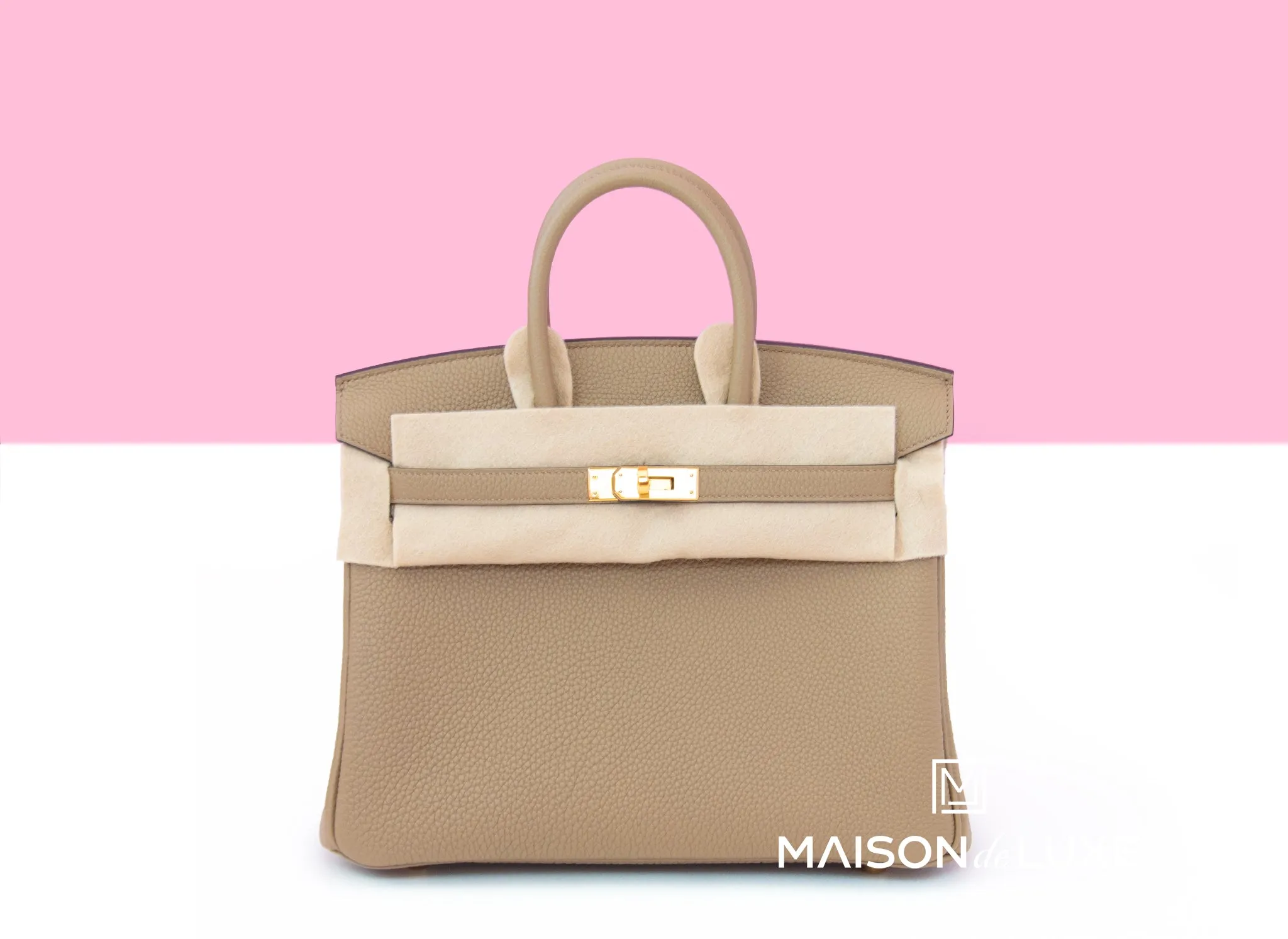 Hermes Birkin 25 Beige Marfa Togo Gold Hardware