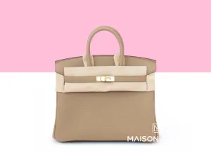 Hermes Birkin 25 Beige Marfa Togo Gold Hardware