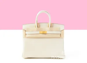 Hermes Birkin 25 Craie Togo Gold Hardware