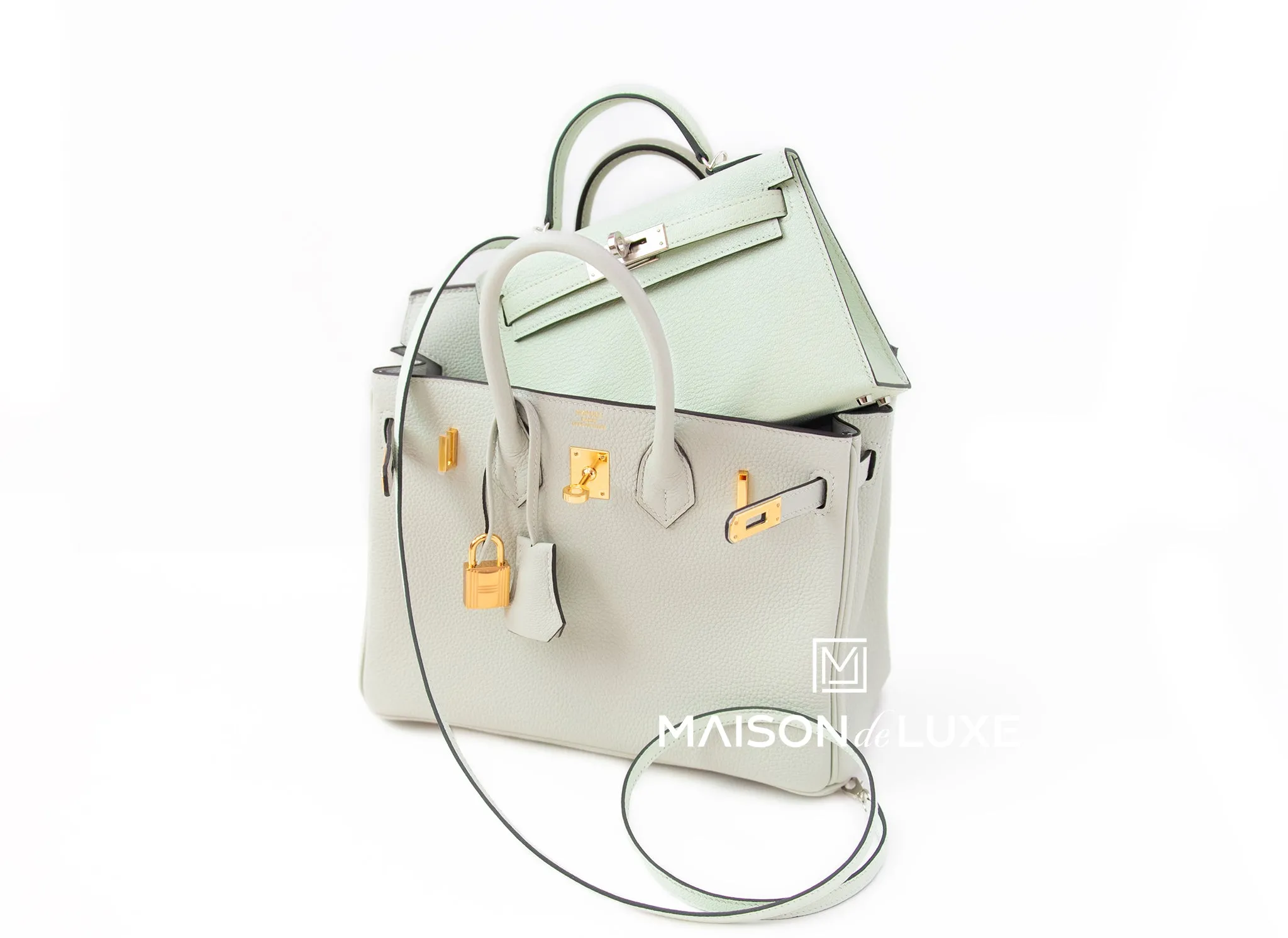 Hermes Birkin 25 Gris Neve Togo Gold Hardware