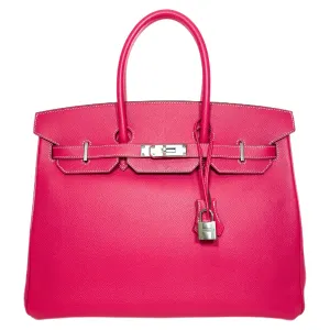 Hermes Birkin 35 Rose Tyrien Epsom Palladium Hardware