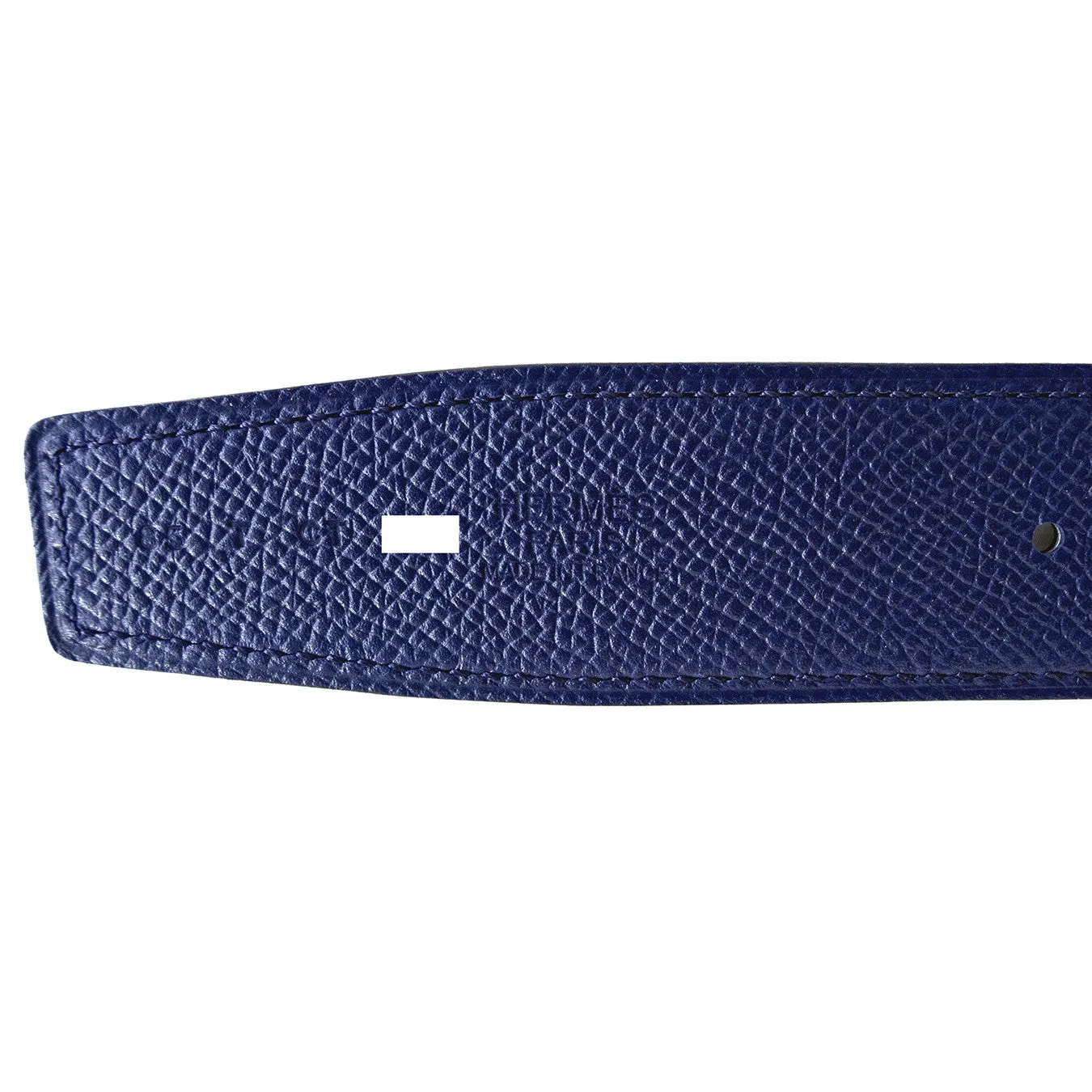 Hermes Blue Sapphire Black Reversible Unisex Constance Belt Kit Silver 32mm 85cm
