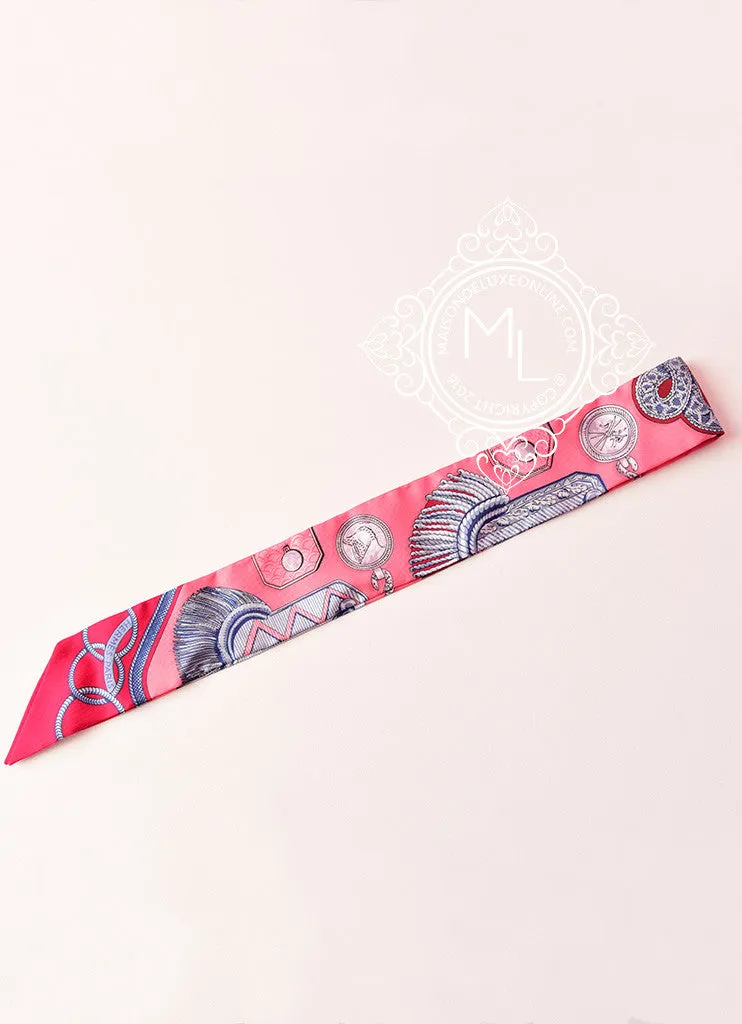 Hermes Epaulettes Pink / Rouge / Blue Twilly