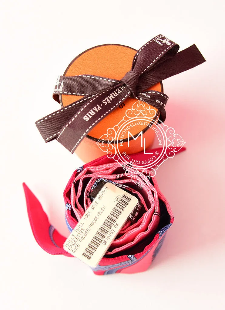 Hermes Epaulettes Pink / Rouge / Blue Twilly