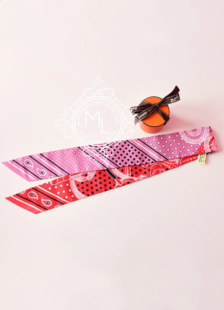 Hermes Eperon d'Or Cut Violet White Red Twilly