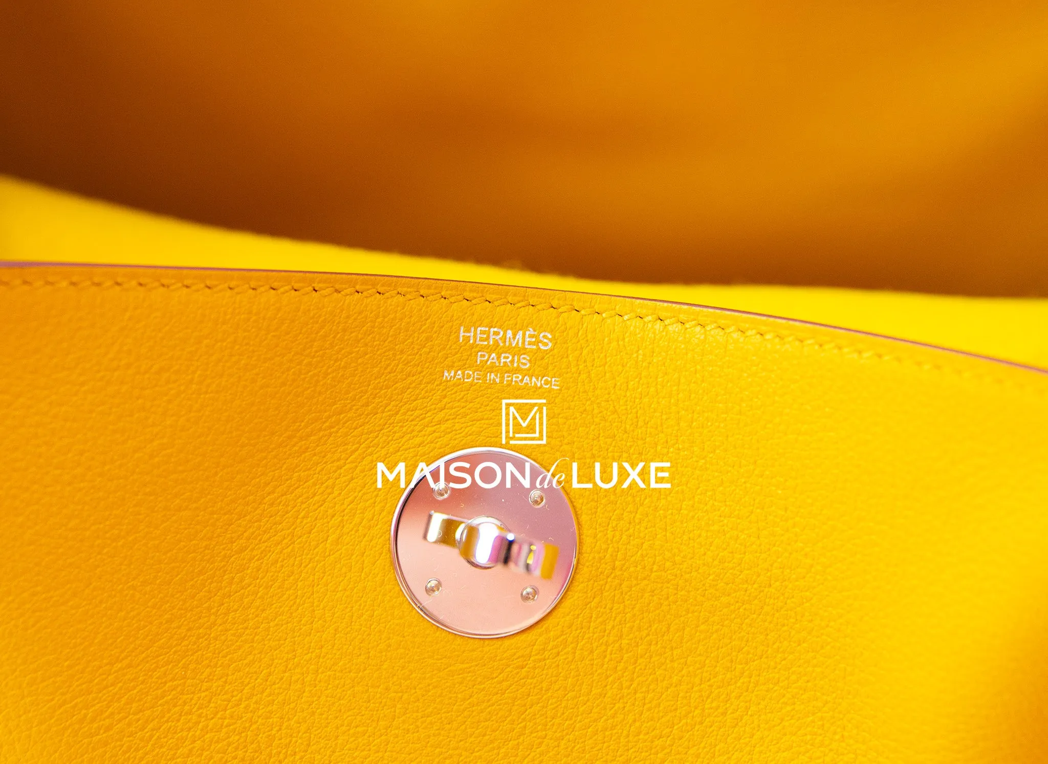 Hermes Jaune Ambre Swift Lindy 26 Handbag