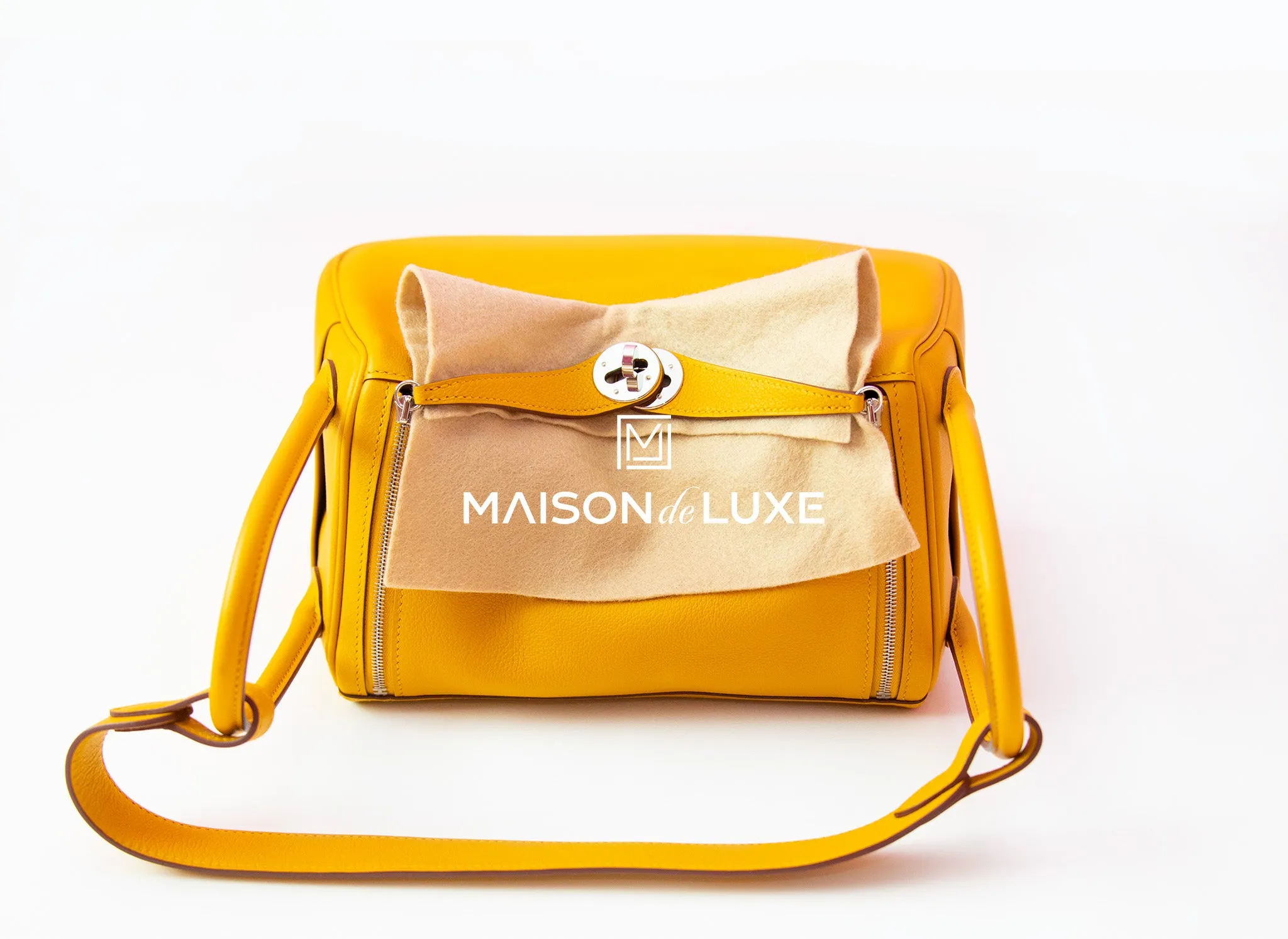 Hermes Jaune Ambre Swift Lindy 26 Handbag
