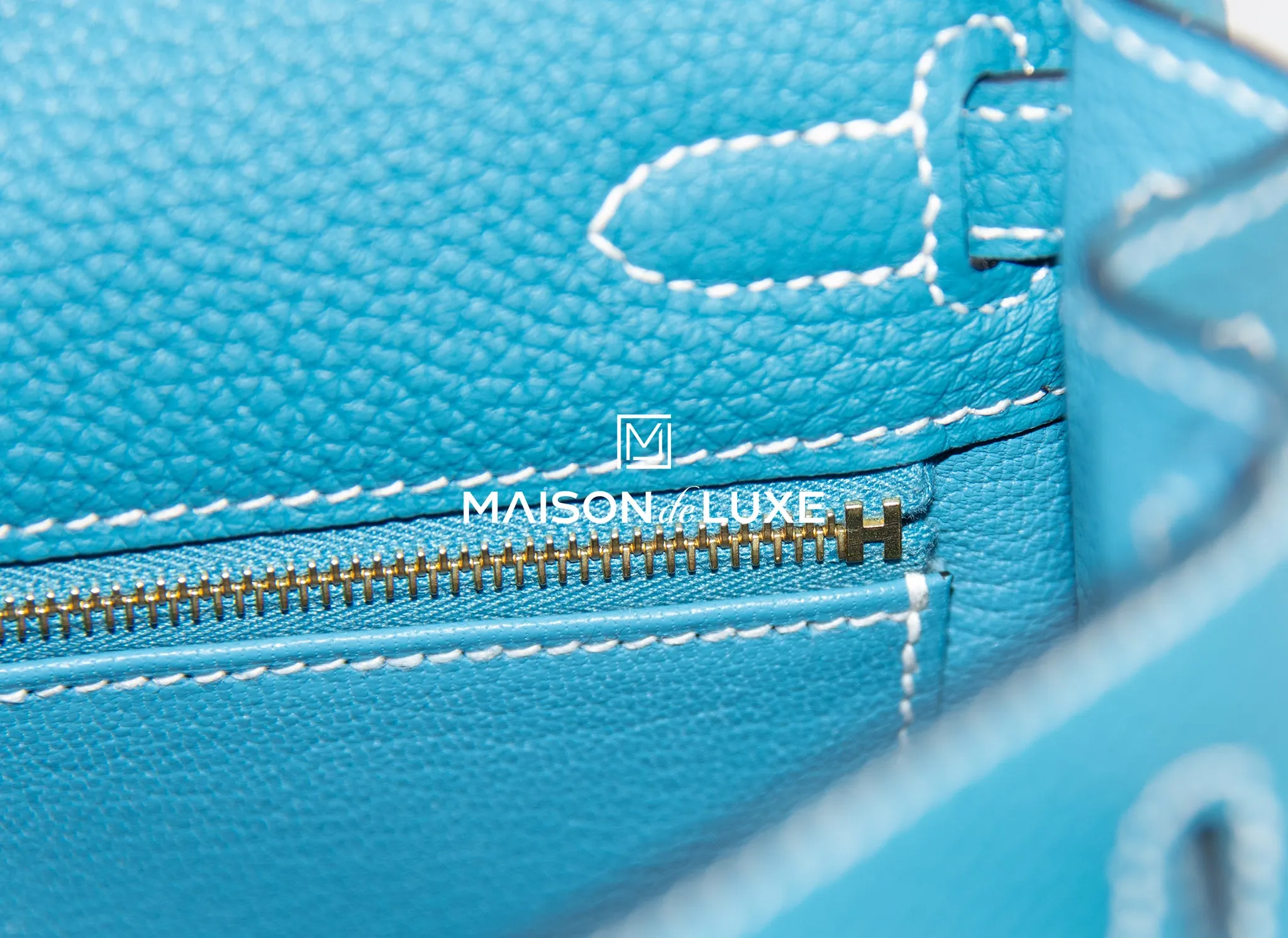 Hermes Kelly Retourne 25 Blue Jean Gold Hardware