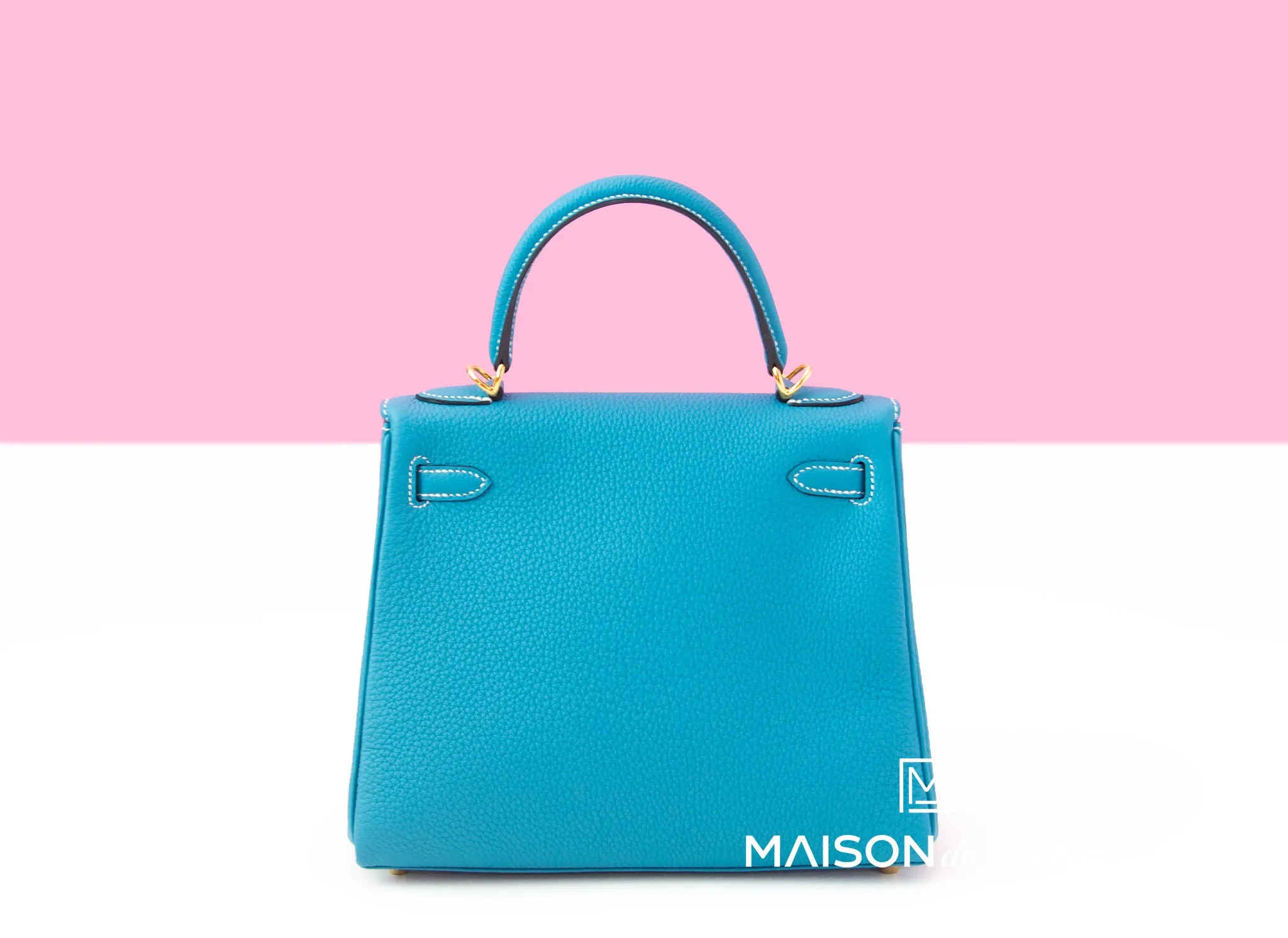 Hermes Kelly Retourne 25 Blue Jean Gold Hardware