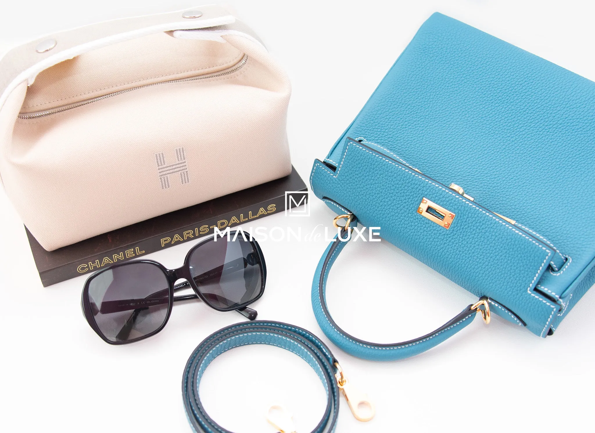 Hermes Kelly Retourne 25 Blue Jean Gold Hardware