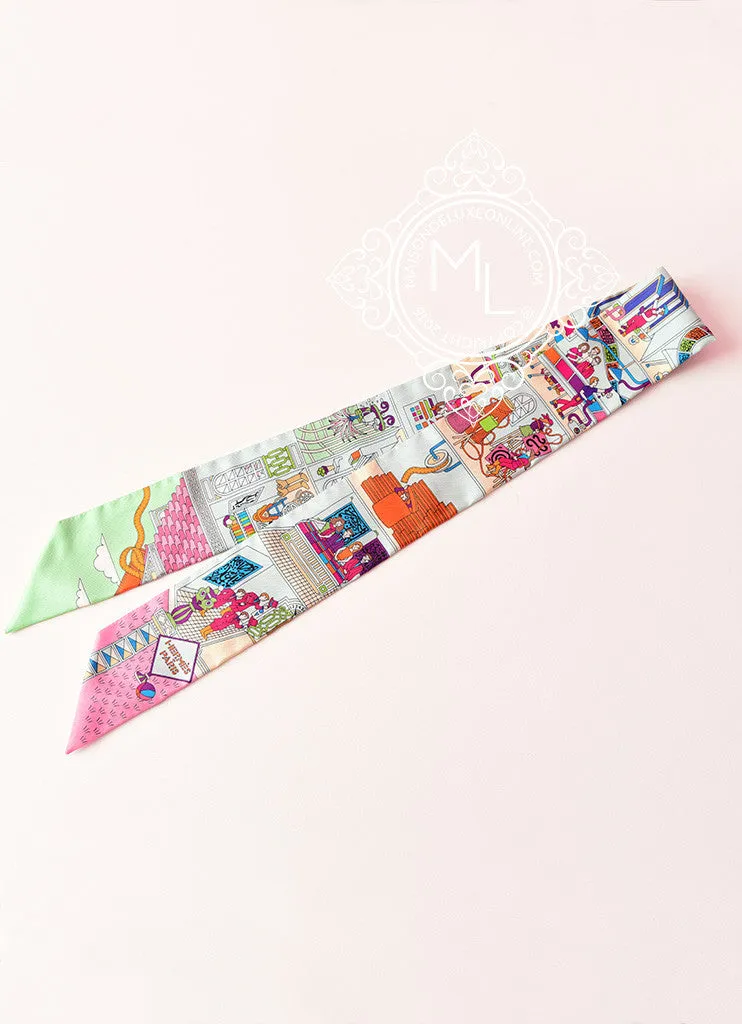 Hermes La Maison des Carrés Aqua / Vert D Eau / Rose Twilly
