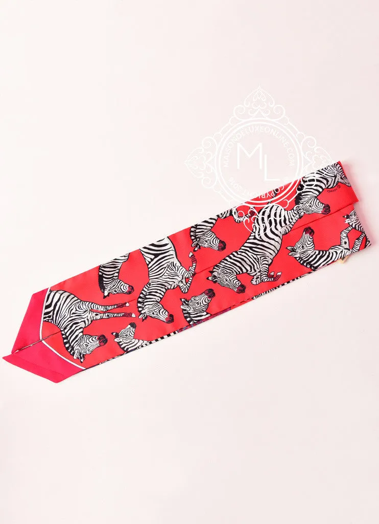 Hermes Les Zèbres Rouge / Bleu / Noir Twilly