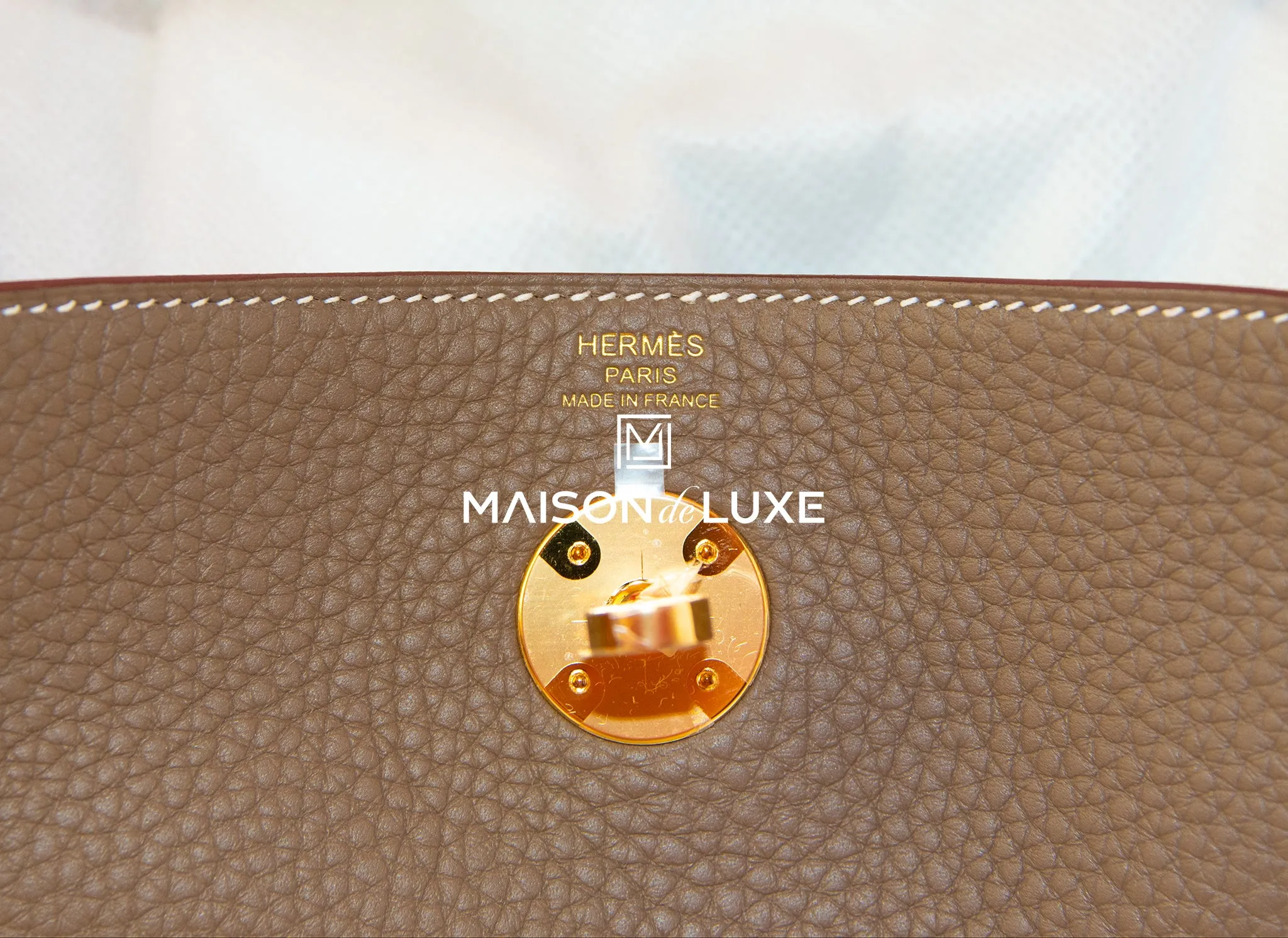Hermes Lindy 26 Etoupe Clemence Handbag
