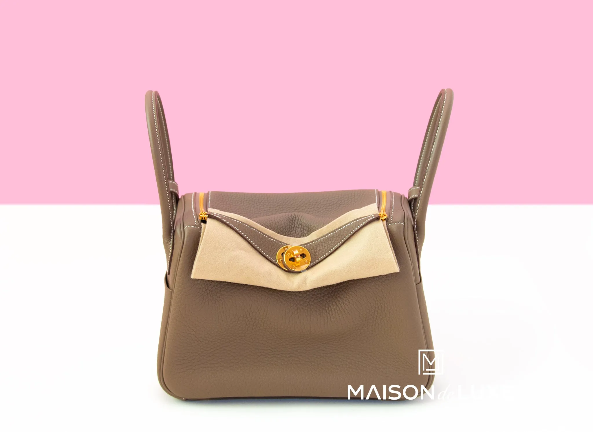 Hermes Lindy 26 Etoupe Clemence Handbag
