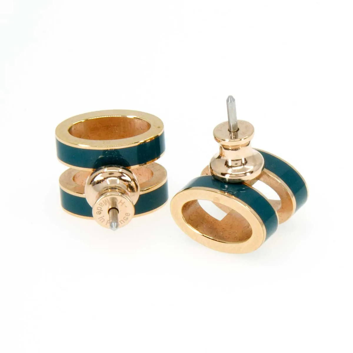 Hermes Mini Pop H Earrings Bleu Jean