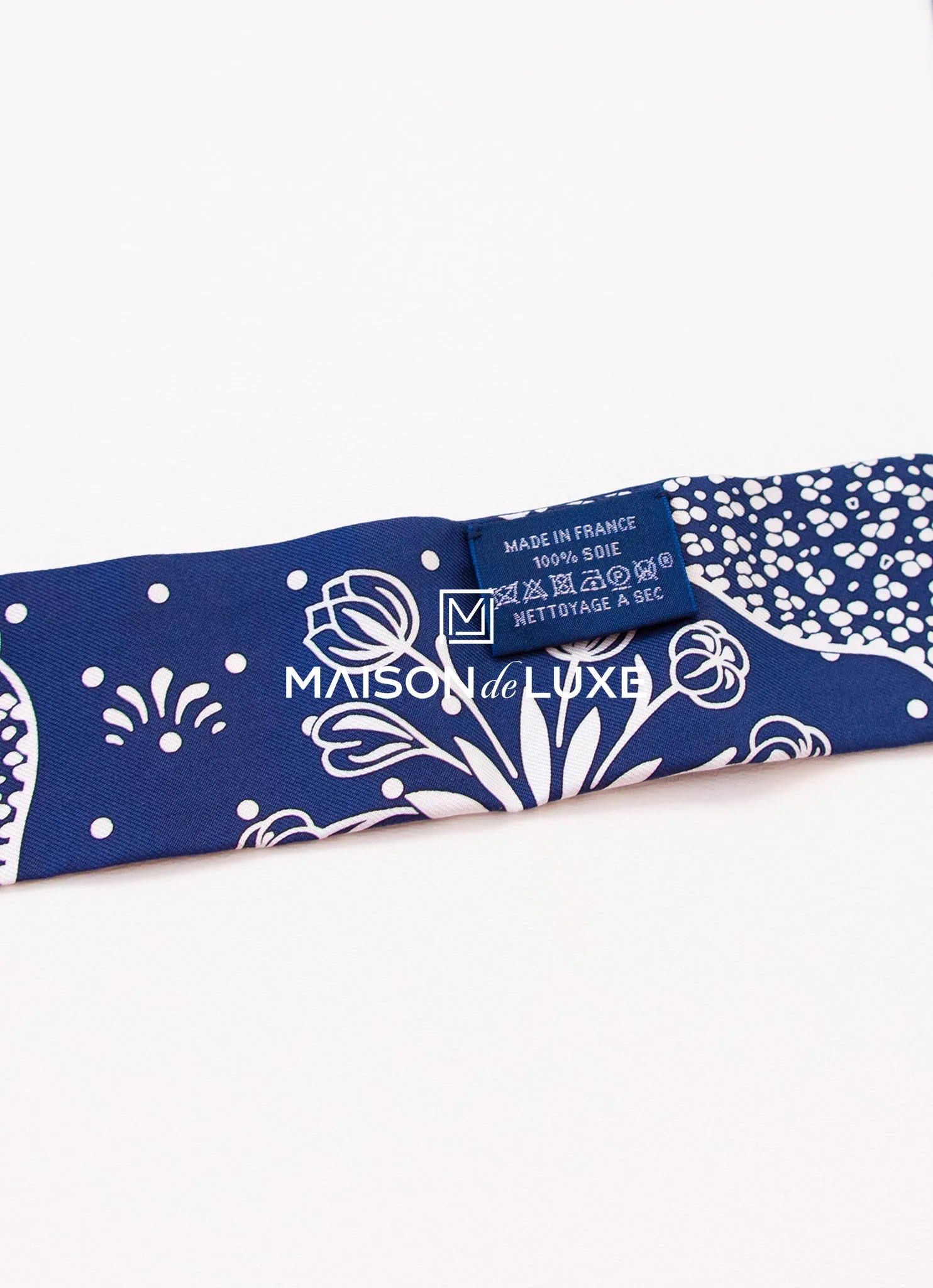 Hermes Navy Les Leopards Bandana Twilly