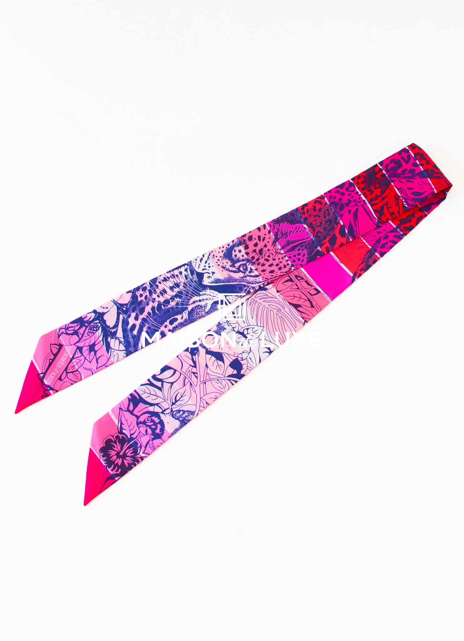 Hermes Pink Jungle Love Rainbow Twilly