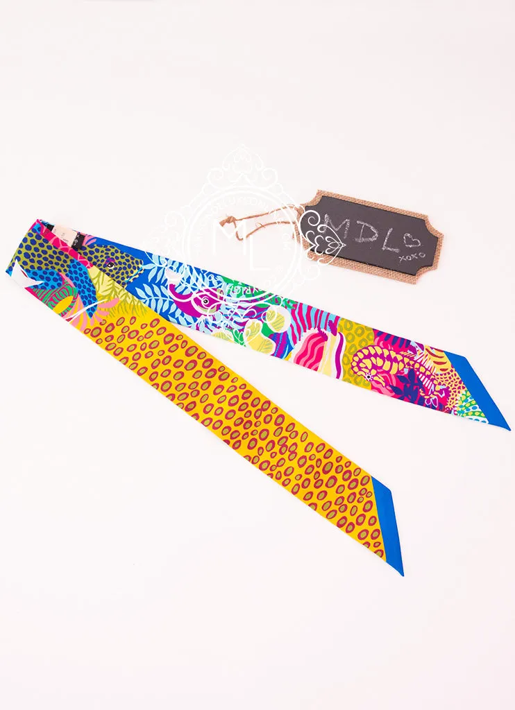 Hermes Pink Yellow Under the Waves Twilly