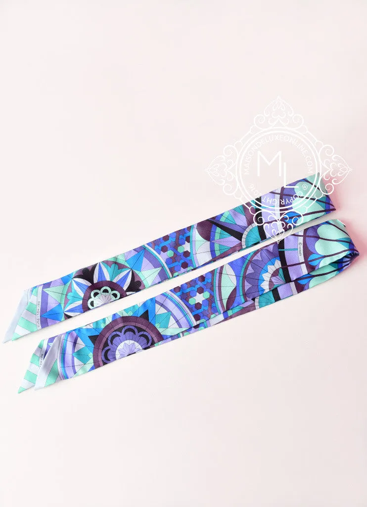 Hermes Rose De Compas Menthol Bleu Lilas Twilly