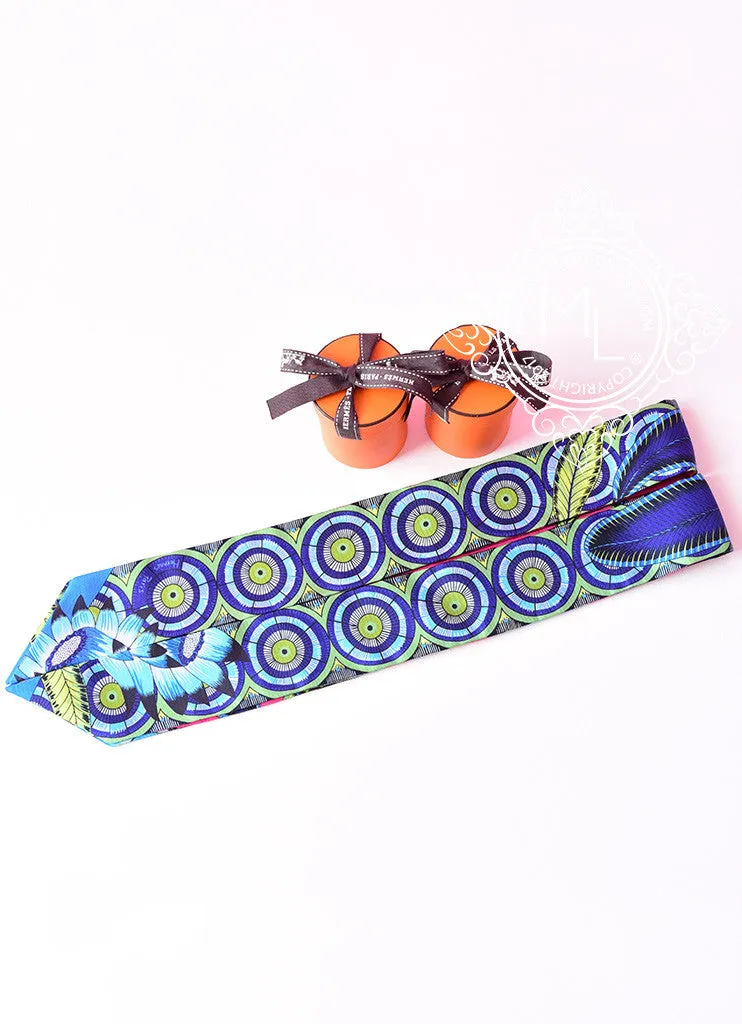 Hermes The Savana Dance Pink Bue Twilly 1 Pair