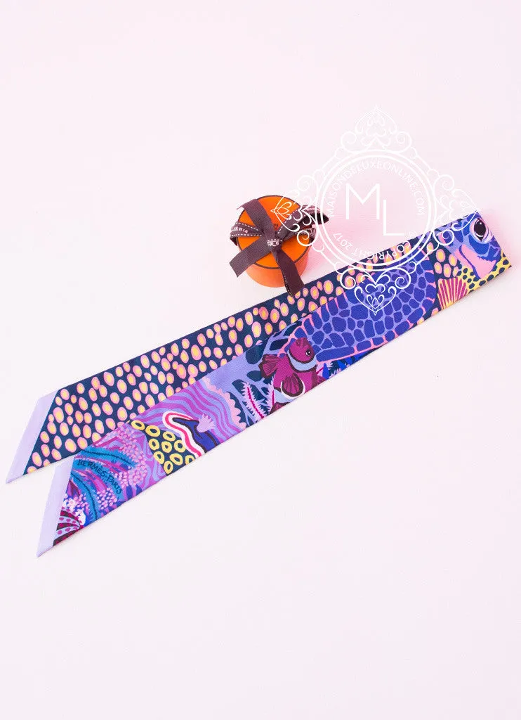 Hermes Violet Pink Under the Waves Twilly