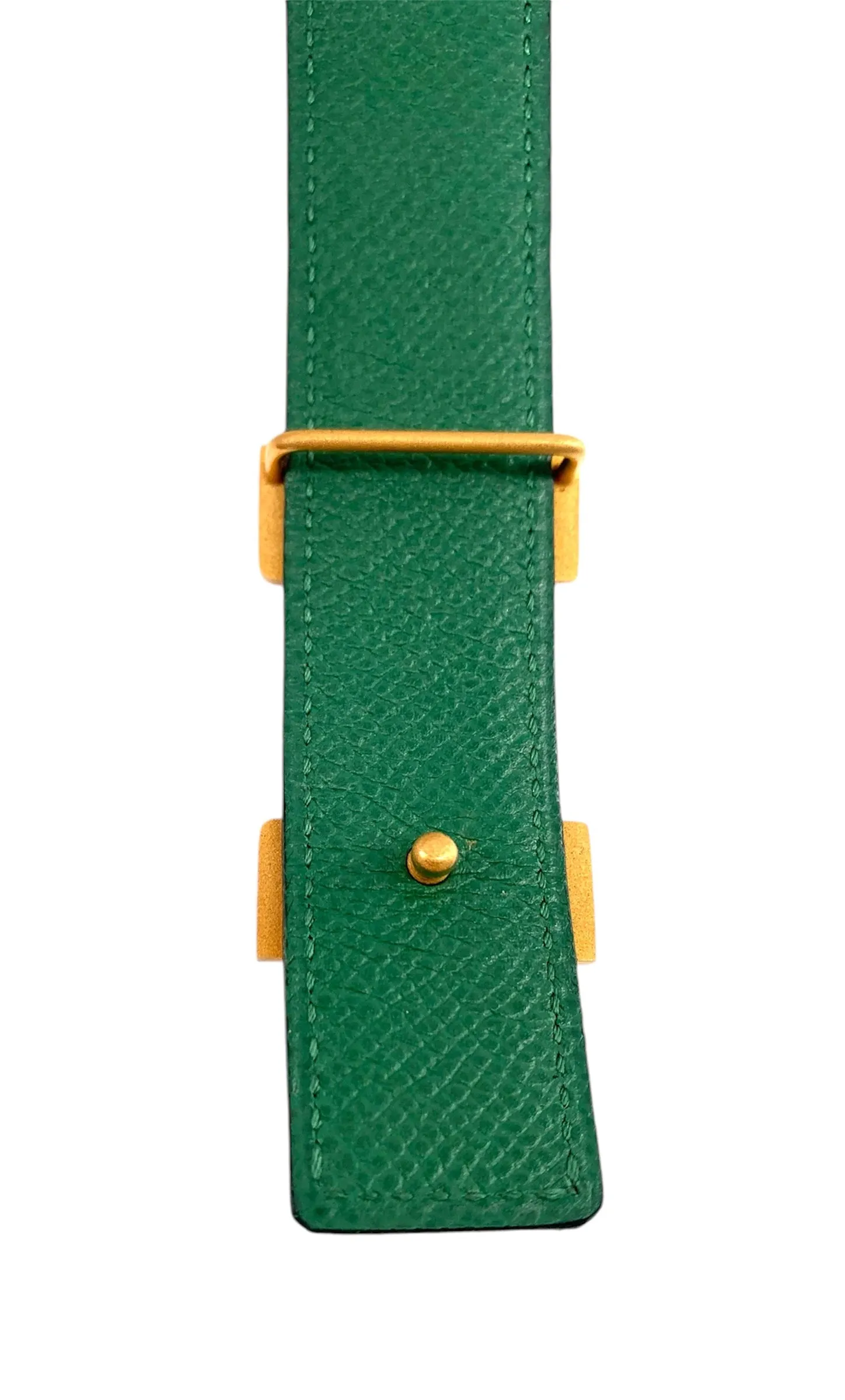 Hermès Constance 24 mm Reversible Red & Green Leather Gold Tone Mini H Belt