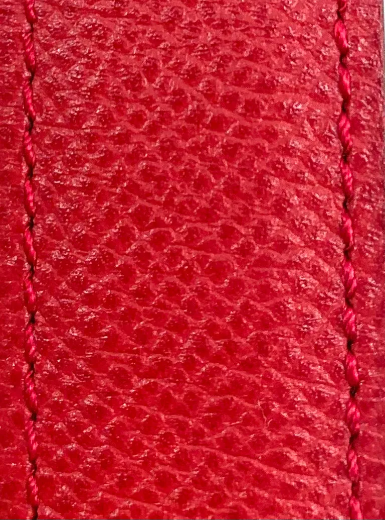 Hermès Constance 24 mm Reversible Red & Green Leather Gold Tone Mini H Belt