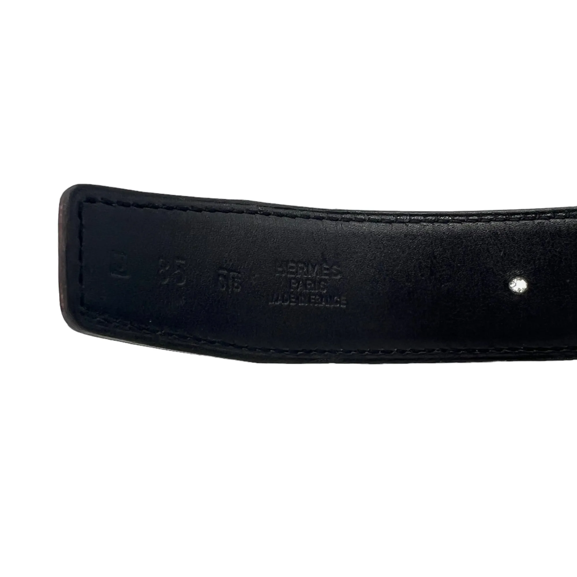 HERMÈS Unisex Reversible Leather Belt with "H" Buckle - Black & White