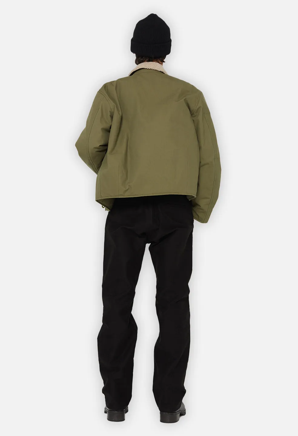 High Rise Straight Moleskin Pant / Black