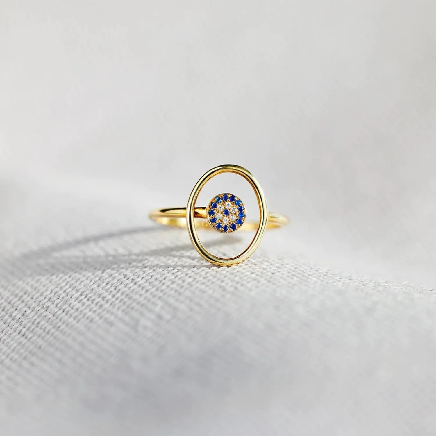 Hollow Evil Eye Ring