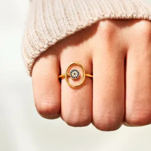 Hollow Evil Eye Ring